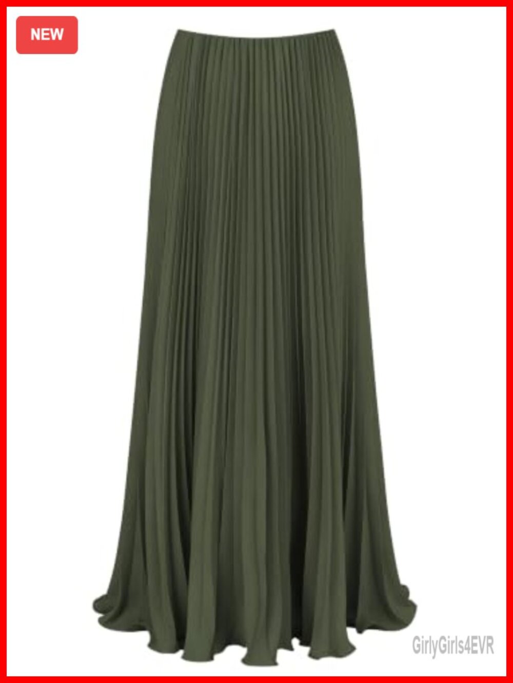 Pleated High Waisted A-Line Maxi Skirt Flowy Long